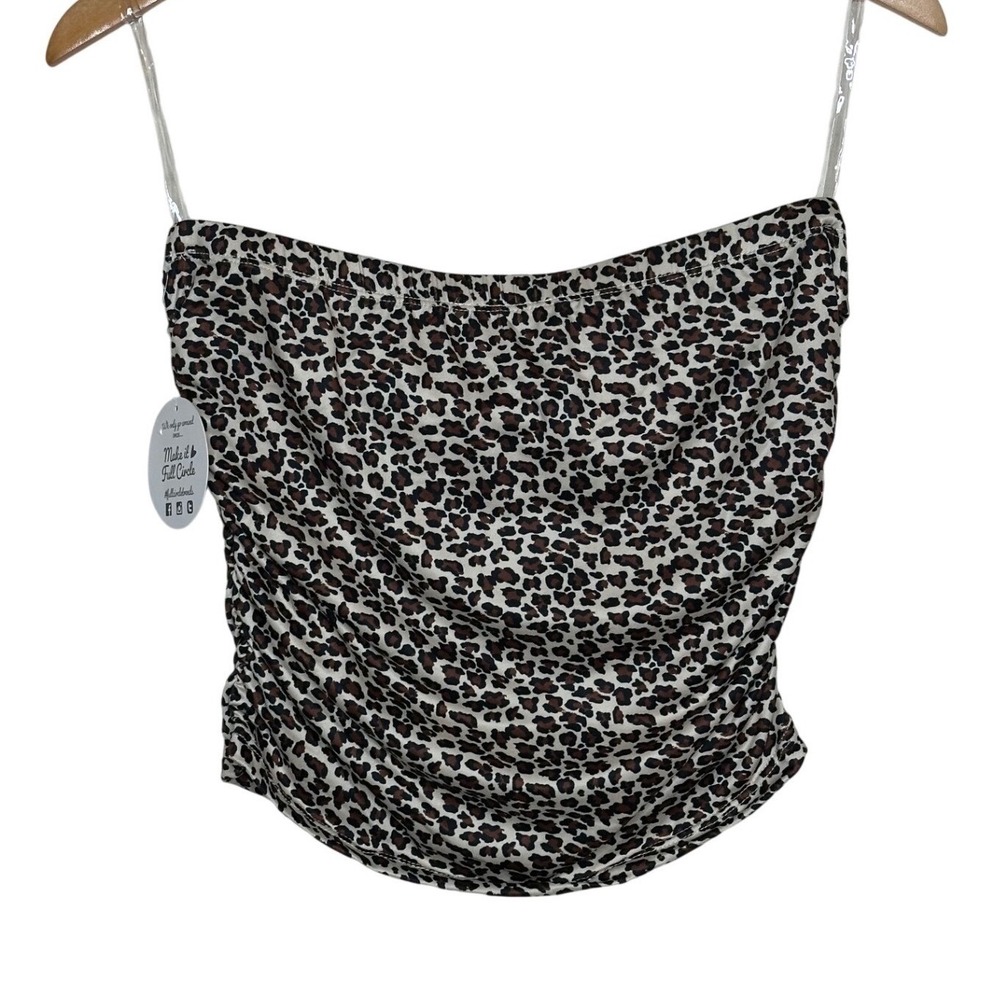 NWT Jolie & Joy Animal/Leopard Print Tube Top size Large Black/Brown/Tan